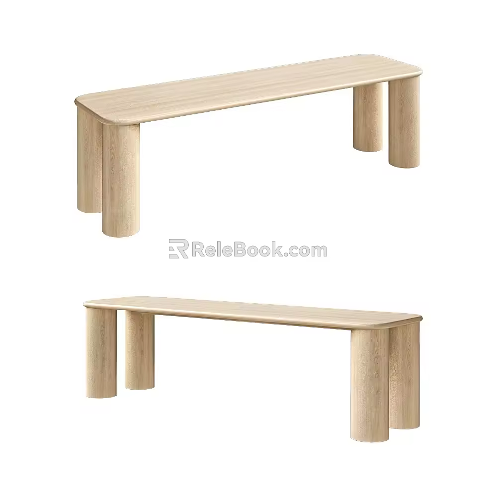 Found bench 3d model