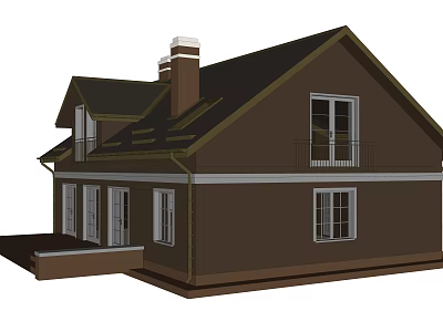 American style villa 3d model