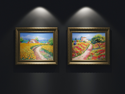 European oil painting decorative painting 3d model