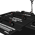Electric Scooter Components Display With Test Equipment And Wheels 3d model