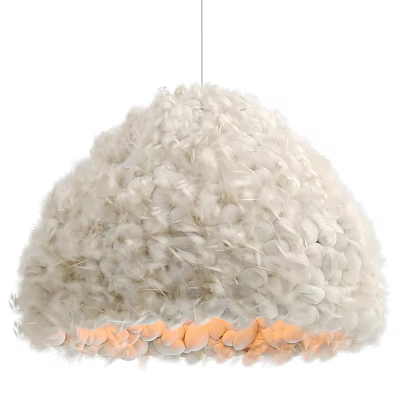 Elegant Feather Shaped Ceiling Light With Warm Glow 3d model