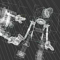 Game Movie Robot Characters With Mechanical Structure Metal Joints Red Light And Blue Eye