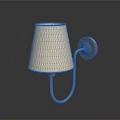 Modern Wall Lamp With White Fabric Shade And Metal Bracket Design