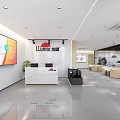 Automotive Service Store Interior With Yellow Car White Walls Black Grid Floor And Equipment