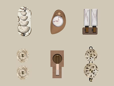 Modern Wall Lamps With Diverse Designs Marble Texture And Geometric Patterns 3d model