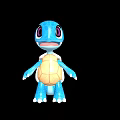 Cute Blue 3D Cartoon Turtle Character With Orange Shell And Big Purple Eyes