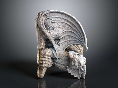 Game Movie Character Dragon Themed 3D Model With Scaled Wings And Detailed Design 3d model