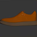 Orange Casual Lace Up Shoes With Comfortable Sole For Daily Wear