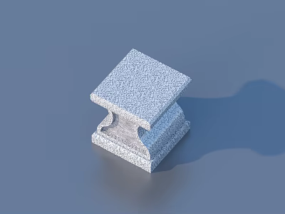 Textured Square Stool With Minimalist Design And Solid Base On Blue Background 3d model