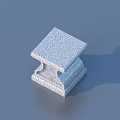 Textured Square Stool With Minimalist Design And Solid Base On Blue Background 3d model