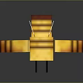Minecraft Pixel Bee Character With Yellow Black Stripes And Blue Eyes Standing Pose