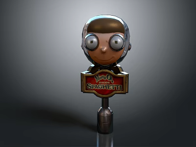 Decorative Furniture Ornament With Cartoon Character And Yummy Spaghetti Sign 3d model
