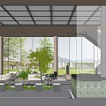 Modern Relaxation Area Interior With Green Plants Bookshelves And Comfortable Seating