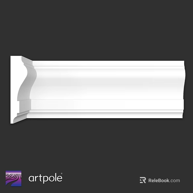 White Decorative Molding Component For Architectural Interior Design With Smooth Finish 3d model 