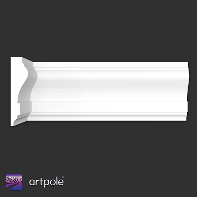 White Decorative Molding Component For Architectural Interior Design With Smooth Finish 3d model