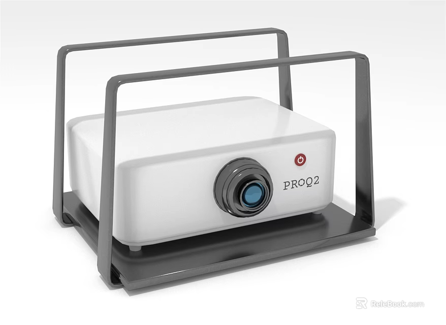 White Projection Surveillance Device PRO C2 Compact Modern Design With Black Frame And Lens 3d model 