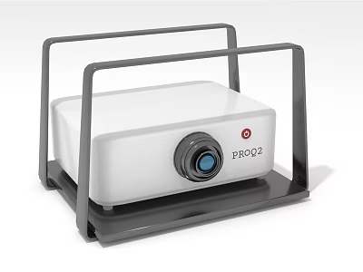 White Projection Surveillance Device PRO C2 Compact Modern Design With Black Frame And Lens 3d model