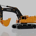 Volvo EC250D Tracked Excavator With Orange Body And Black Mechanical Arm