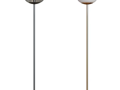 Modern Floor Lamp With Spherical Shade In Black And Gold For Interior Decor 3d model