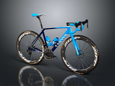 Modern Blue Road Bicycle With Streamlined Frame Black Accents And White Rim Details 3d model