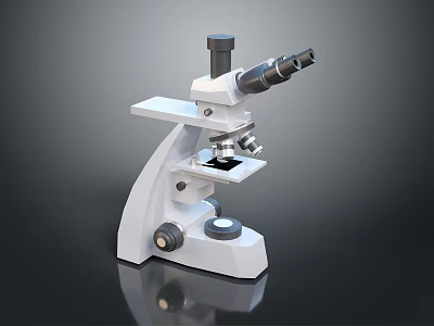 Professional Medical Microscope With Binocular Eyepieces Mechanical Stage And Coarse Adjustment Knobs 3d model