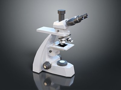 modern microscope magnifying glass experimental equipment physical equipment 3d model