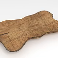 Natural Rustic Wooden Slab With Irregular Shape Cracked Texture And Tree Rings