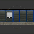 Modular Building Structure With Blue Frame Gray Metal Roof And Side Windows