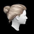 Human Head Model With Brown Short Textured Hair And Detailed Facial Features