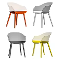 Modern Leisure Chair With Curved Backrest And Slim Legs In Various Colors
