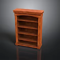 Traditional Solid Wood Bookcase Furniture With Multiple Shelves And Decorative Edges
