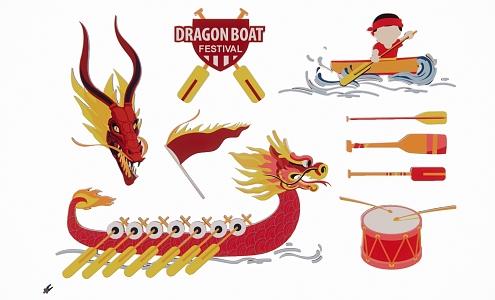 Dragon Boat Festival Dragon Boat Zongzi 3d model