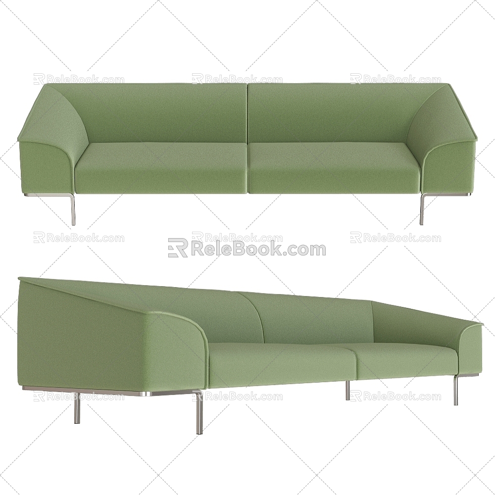 Prostoria modern Italian simple fabric sofa double sofa multi-person sofa 3d model