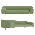 Prostoria modern Italian simple fabric sofa double sofa multi-person sofa 3d model