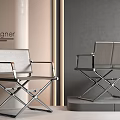 Stylish Designer Foldable Leisure Chairs With X Shaped Metal Frame In Modern Indoor Space