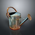 Vintage Metal Watering Can With Wooden Handle And Rustic Texture For Home Gardening Daily Supplies