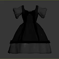 Gray Vintage Dress With Bow Detail Puffed Sleeves And Ruffled Hem