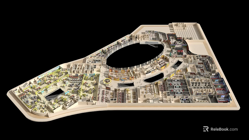Aerial View Urban Planning Design With Building Layout Road Networks And Green Spaces 3d model 