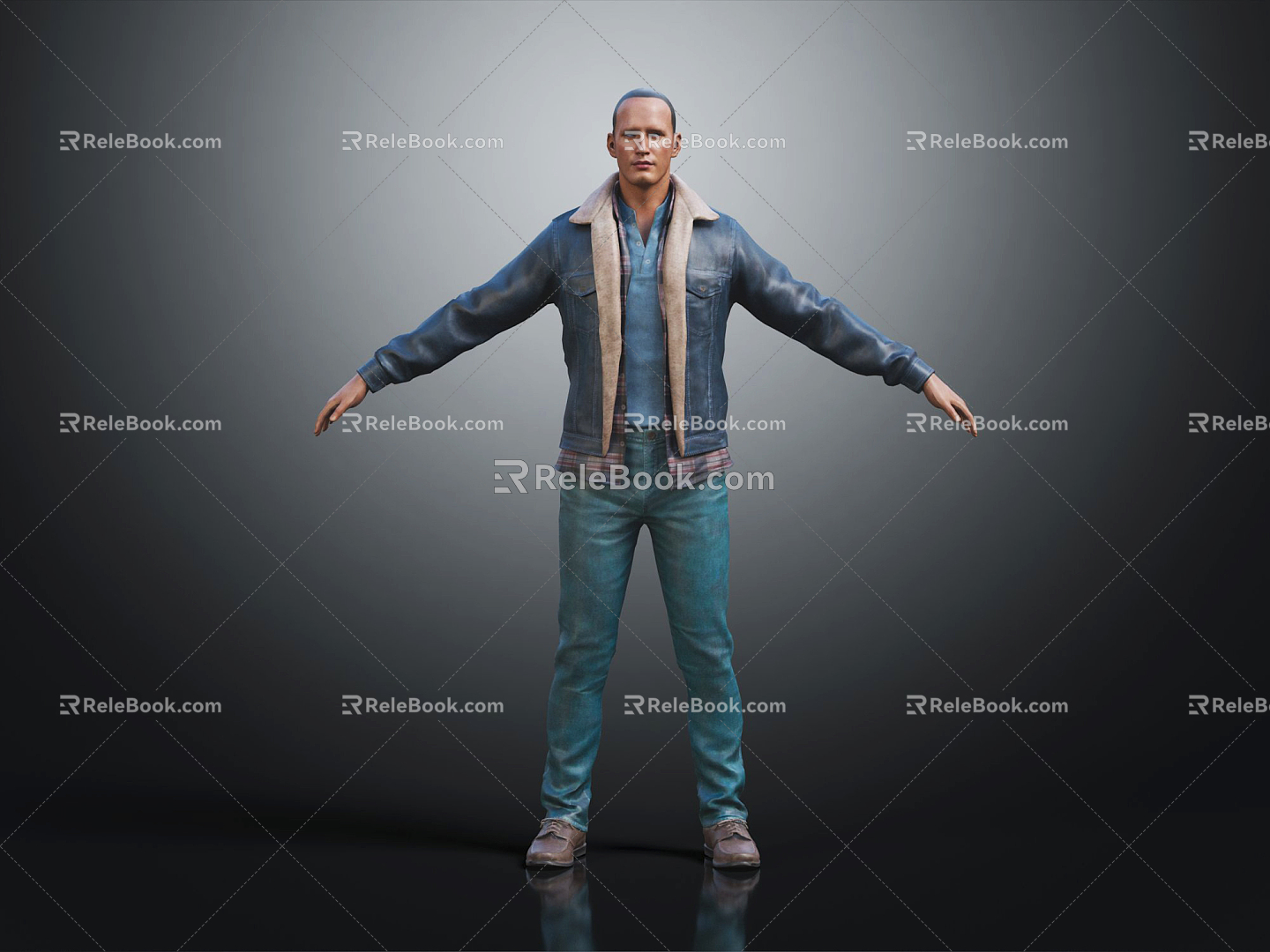 Modern Men's Vest Casual suit Casual Clothing 3d model