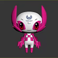 Tokyo 2020 Paralympic Games Mascot With Pink Ears White Body Checkerboard Pattern And Cute Design