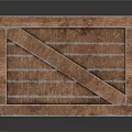 3D Wooden Crate Scene Component With Textured Slats And Cross Braces