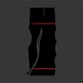 Professional Sports Knee Brace In Black With Red Stripe And Silver Support Strap