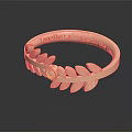 Rose Gold Ring With Leaf Design And Pink Gemstone Engraved Together Always In Life