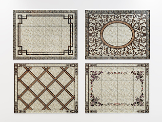 New Chinese Tile Square Stone Mosquet 3d model