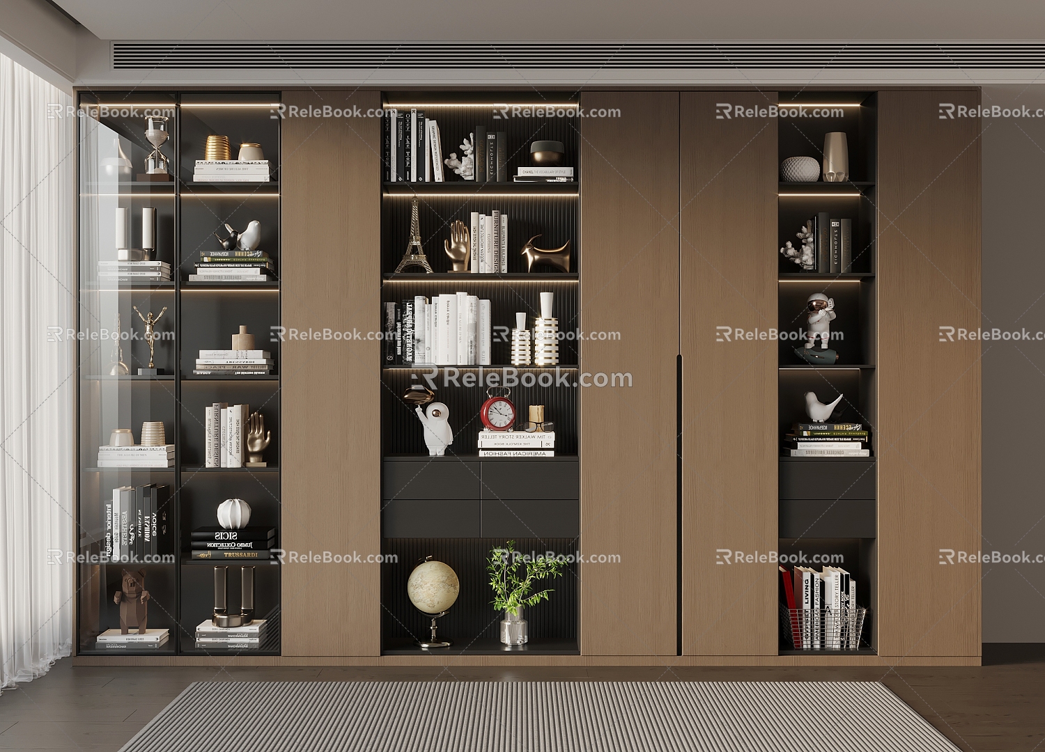 Italian Minimalist Bookcase 3d model