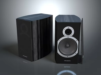 High Quality Modern Black Wooden Speakers With Dual Speaker Drivers And Sleek Design 3d model