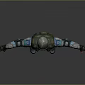 Military Character With Helmet Green Vest And Armor Standing Arms Outstretched Gray Background