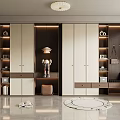 Modern Shoe Cabinet Design With Ample Storage Doors Drawers And Decorative Display Shelves