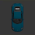 Blue Sports Car With Sleek Design Black Wheels Yellow Brake Calipers On Gray Background