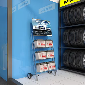 Auto repair battery tire shop 3d model